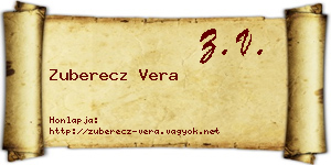 Zuberecz Vera névjegykártya